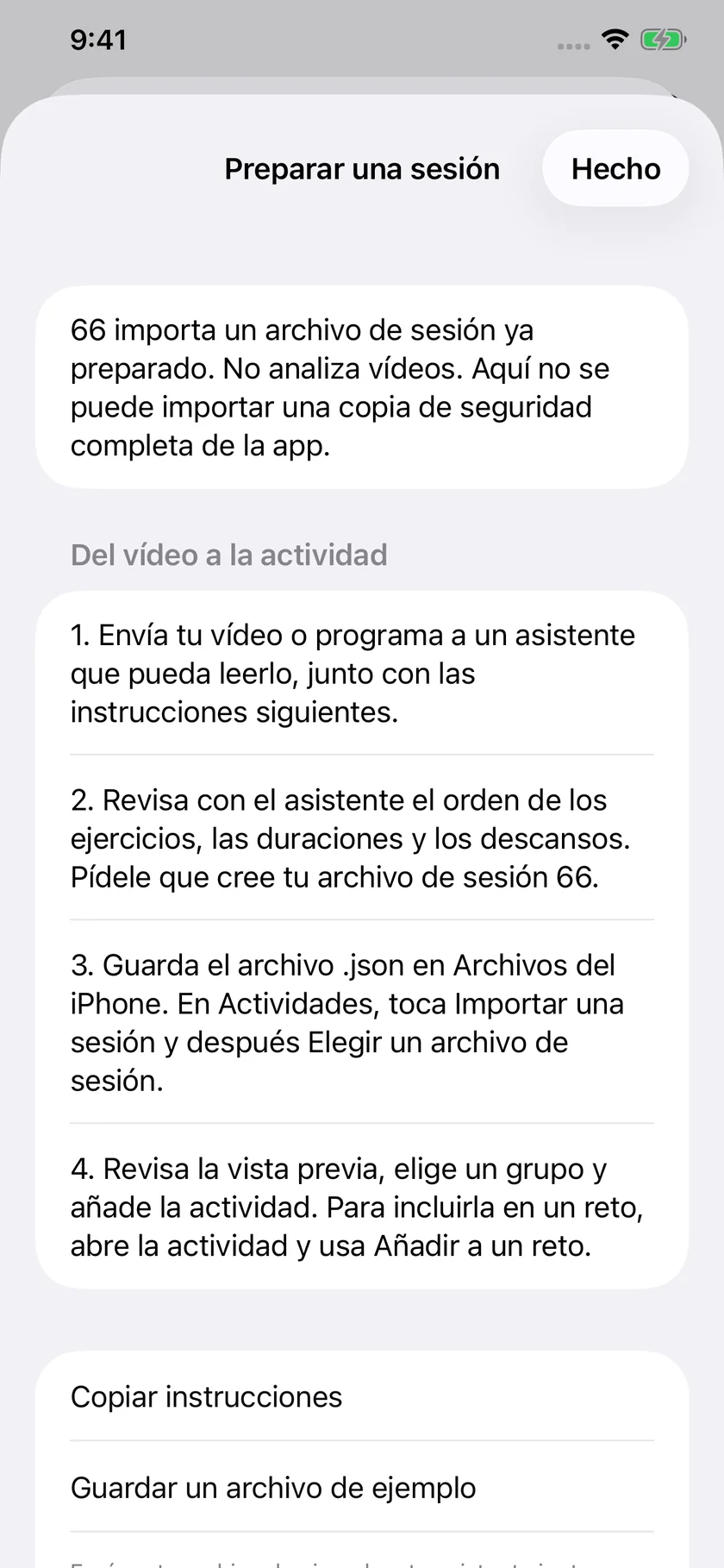 Preparar una sesión · La guía