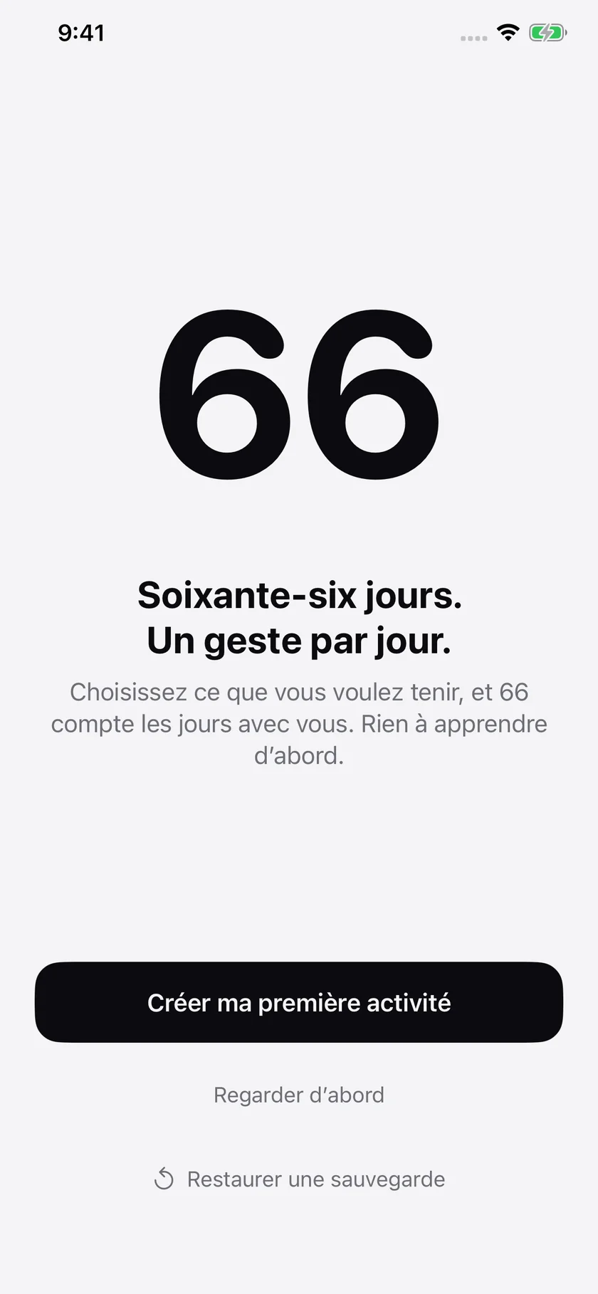 L’accueil de 66 sur iPhone.